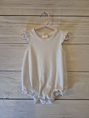 ARB Blanks White Ruffle Sleeve Baby One-Piece Bodysuit